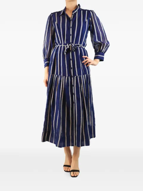 Beulah belted striped midi dress Blue BLUEBELTEDSTRIPEDMIDIDRESS