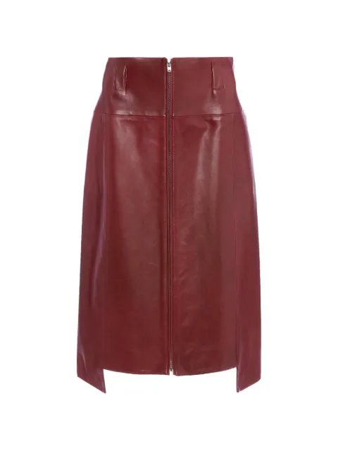 Victoria Beckham zip-front leather skirt Red 1326LSK007327A