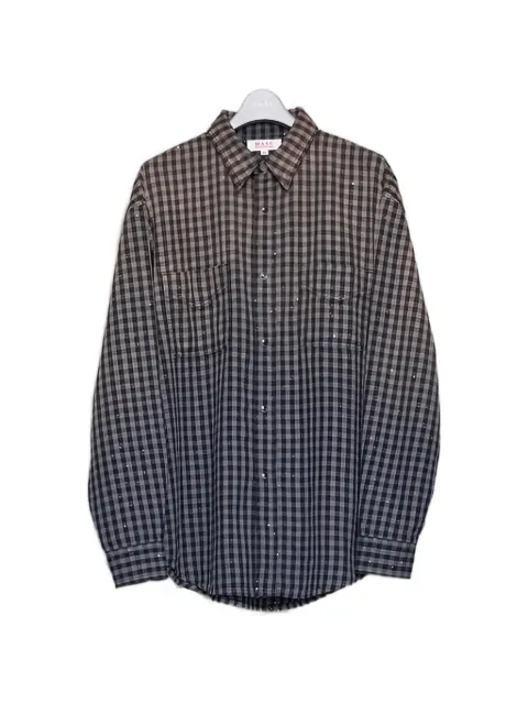 MASU sequin-embellished gingham shirt Black M26U6SL001