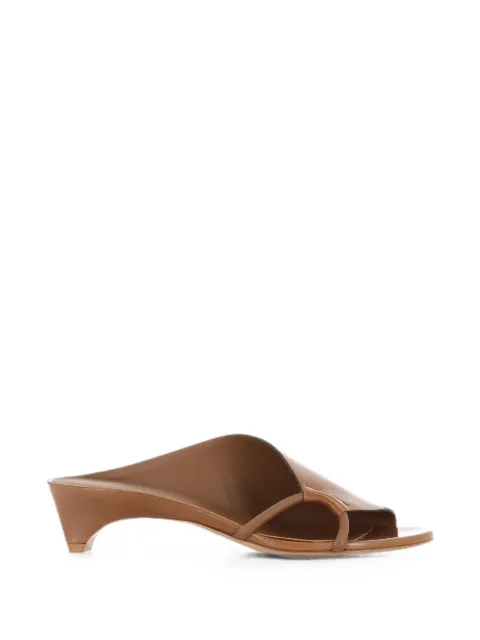 Del Carlo Ava asymmetric-strap leather sandals Brown 12114