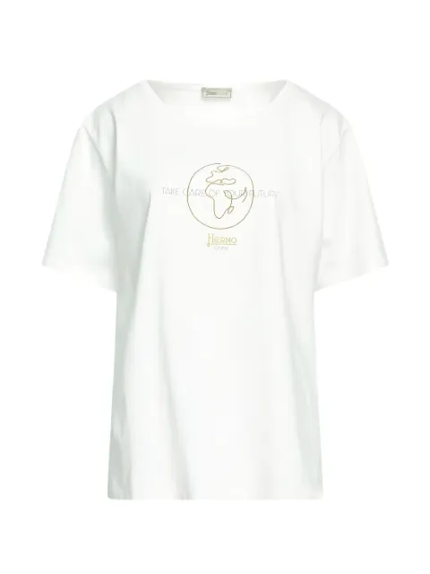 Herno graphic-print cotton T-shirt White JG000146D52021