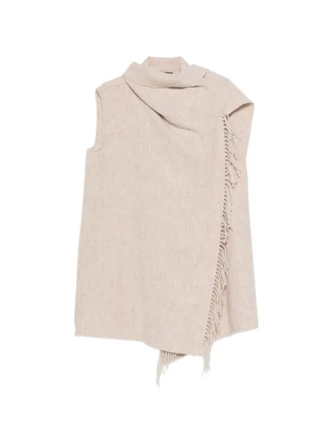 Fabiana Filippi fringed scarf cape Neutrals SAD216A908M5380000