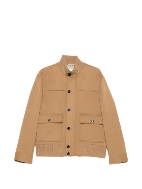 Lardini button-up ribbed-trim jacket Neutrals ACSPONGEACSP67642