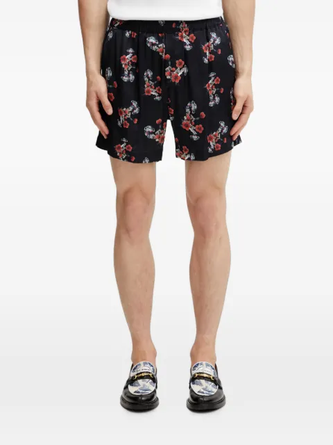 RHUDE floral-print silk shorts Black RHSS26SH01358