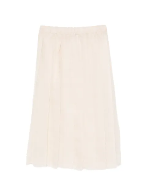 Fabiana Filippi pleated semi-sheer midi skirt Neutrals GND216F345M3120000