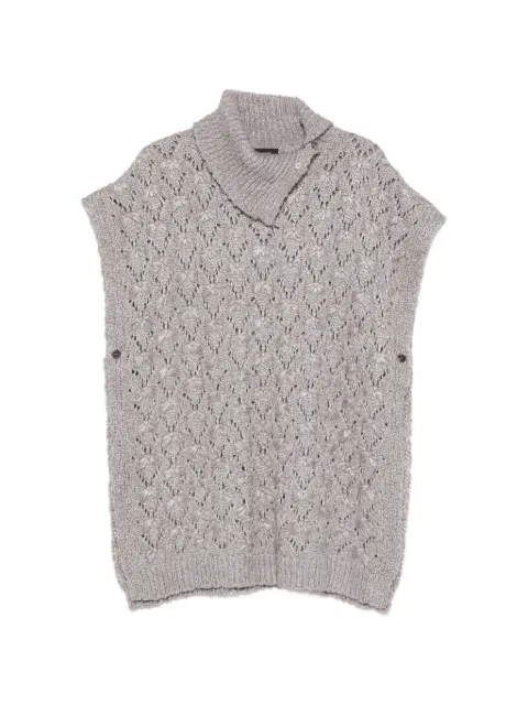 Fabiana Filippi open-knit poncho Grey SAD216A883D9920000