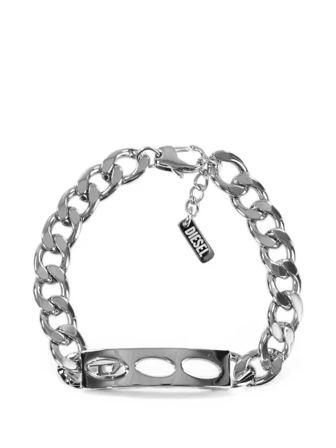 Diesel Oval D curb-chain bracelet Silver DX1663