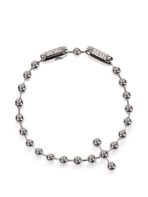 Diesel cross motif ball chain bracelet Silver DX1675