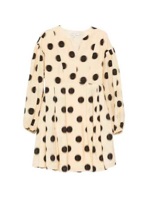 Stine Goya polka-dot balloon-sleeve dress Neutrals SGD295