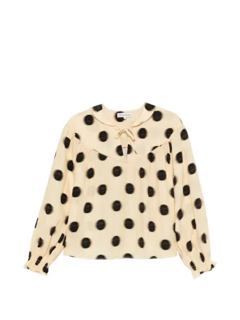 Stine Goya polka-dot tie-neck blouse Neutrals SGPF26T2202526