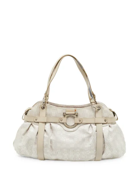 Ferragamo Pre-Owned Salvatore logo-print jacquard shoulder bag Neutrals 1362595