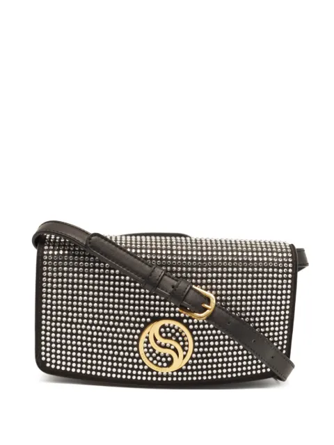 Stella McCartney Pre-Owned S-Wave rhinestone crossbody bag Black 1365815