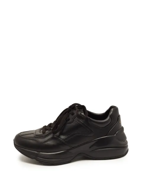 Gucci Pre-Owned Rhyton leather sneakers Black 1363682