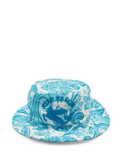 Etro Pre-Owned Paisley print logo bucket hat Blue 1337651