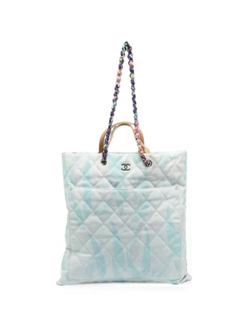 CHANEL Pre-Owned Jungle Jeans quilted tote bag White 1363915