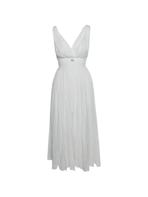 Dolce & Gabbana Pre-Owned V-neck midi dress White 1365838
