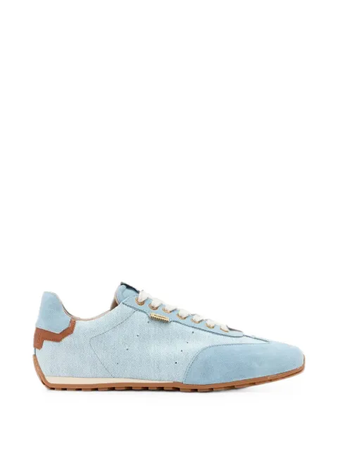 AllSaints suede-panelled denim low top sneakers Blue W130FE
