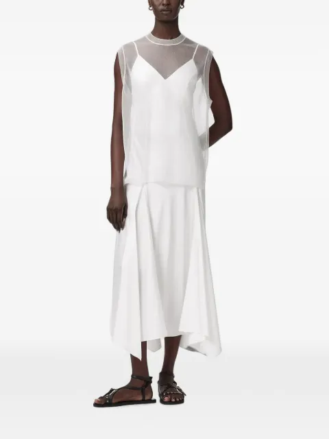 AllSaints sheer-overlay flared dress White W167DE