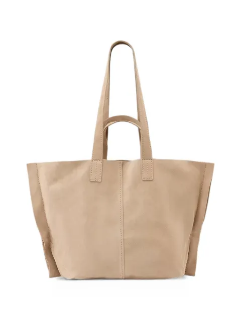AllSaints Lutece suede-finish panelled tote bag Neutrals W357XE