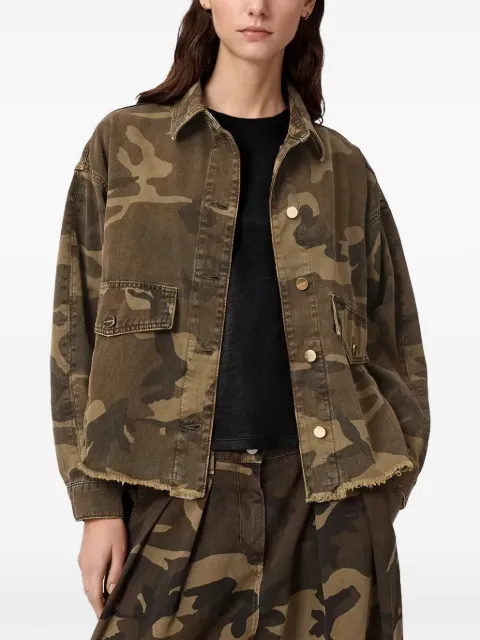 AllSaints Hettie camouflage-print oversized jacket Green W120PA