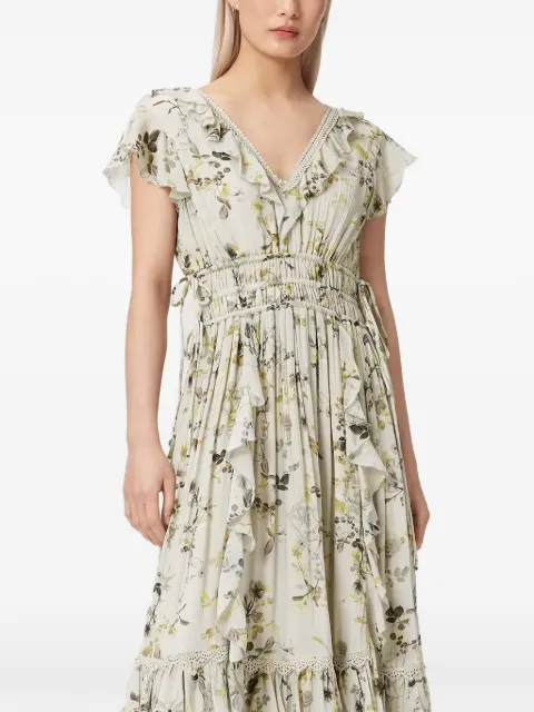 AllSaints Canto floral-print ruffled maxi dress Green W100DE