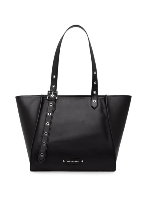Karl Lagerfeld buckle-detail eyelet-embellished tote bag Black B2W300841AV