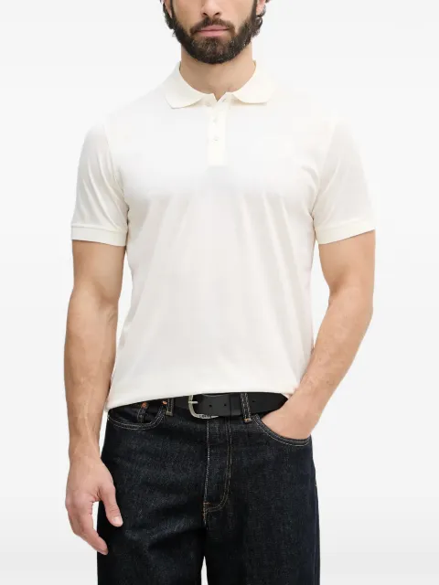 Karl Lagerfeld logo-embroidered short-sleeve cotton polo shirt Neutrals 745400562200
