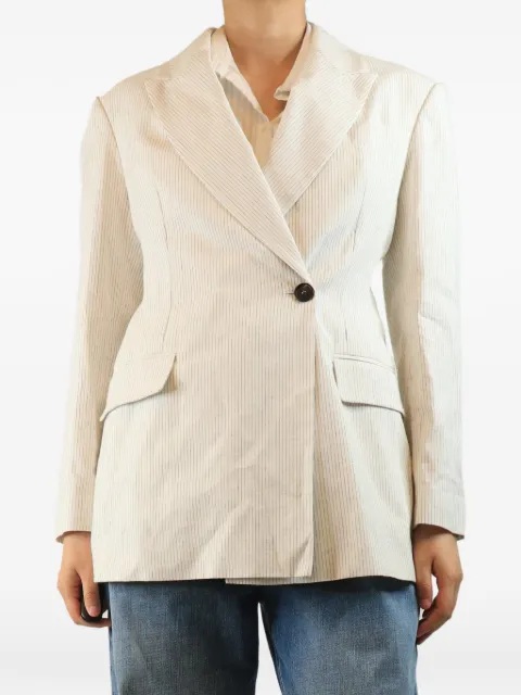 Brunello Cucinelli Vintage striped double-breasted blazer White 086248