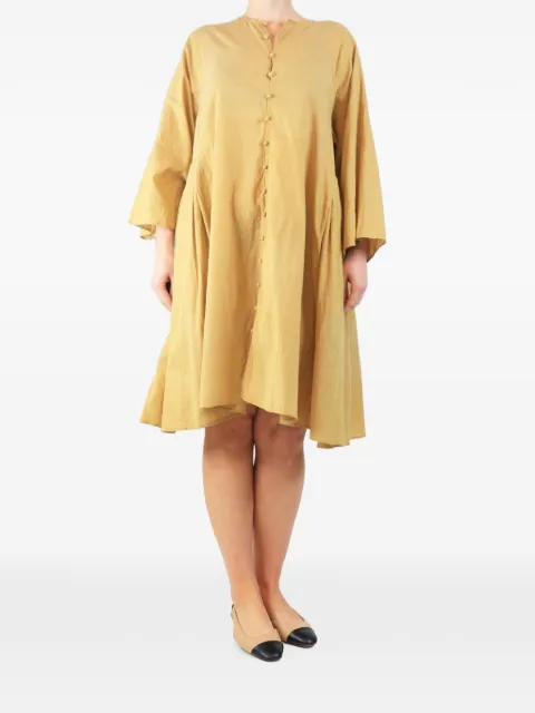 Babaghuri Travel button-front midi dress Yellow MUSTARDBUTTONFRONTMIDIDRESS