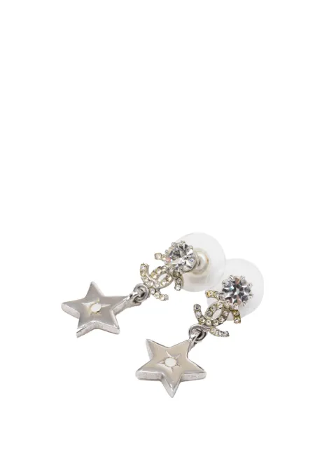 CHANEL Pre-Owned 2006 CC Brass and Strass Star Drop Push Back Earrings costume earrings Silver PURPI7N6XHZF53E8