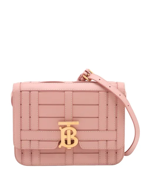 Burberry Pre-Owned 2023-2026 Small TB Monogram Woven Calfskin crossbody bag Pink O0QPZPWGM13RCPSP