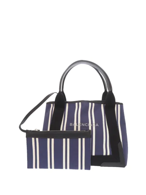 Balenciaga Pre-Owned 2017 Canvas Striped Navy Cabas S tote bag Blue D33R3BLAZUUFR0RM