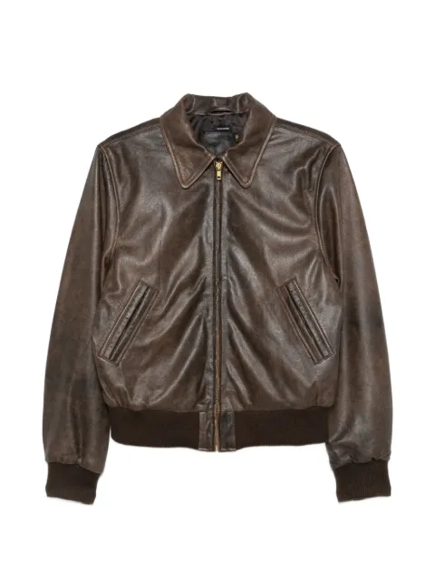 R13 Boyfriend distressed leather jacket Brown R13WR684R868A