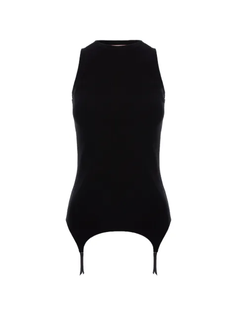 Murmur garter ribbed tank top Black ME000GRTTTP01