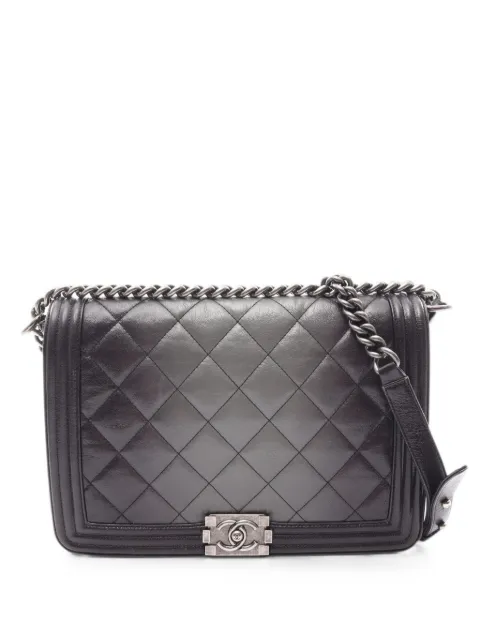 CHANEL Pre-Owned 2013-2014 large Boy Matelasse shoulder bag Black 108093118574476