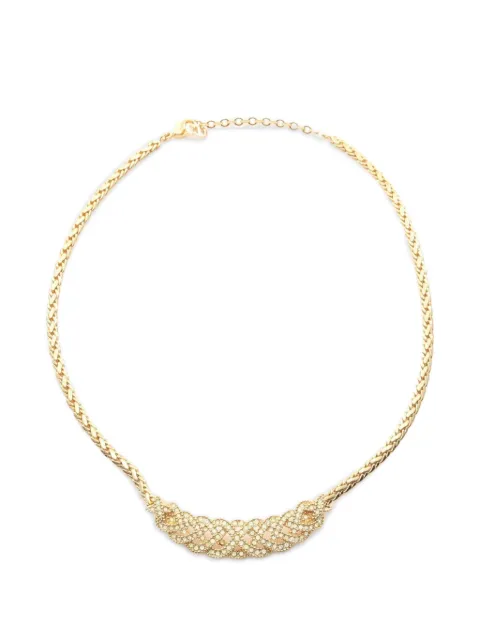Christian Dior Pre-Owned 2010s Rhinestone-embellished necklace Gold 1076772