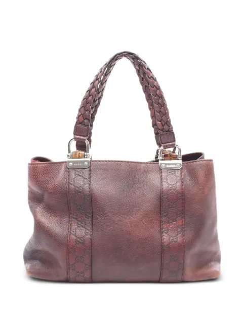 Gucci Pre-Owned 2000s Bamboo leather tote bag Brown 1081395