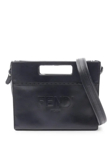 Fendi Pre-Owned 2000s debossed logo handbag Black 1079571