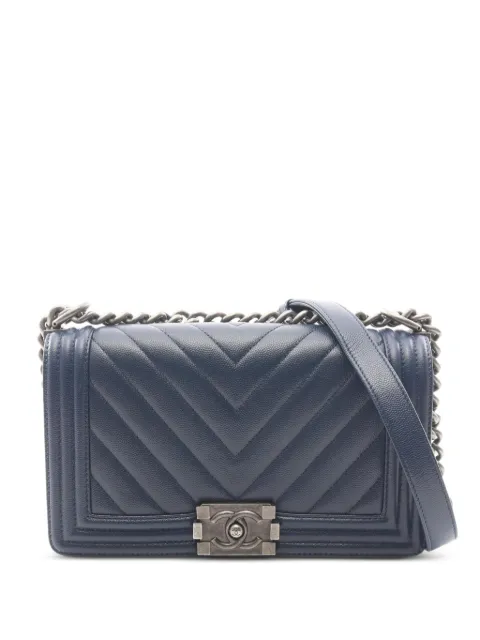 CHANEL Pre-Owned 2017-2018 Boy Chanel shoulder bag Blue 108115024602769