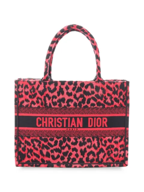 Christian Dior Pre-Owned 2010s Book Tote leopard-print tote bag Red 1080970