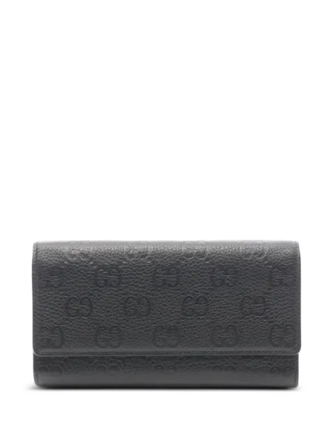 Gucci Pre-Owned 2010s GG Emblem continental wallet Black 1080693