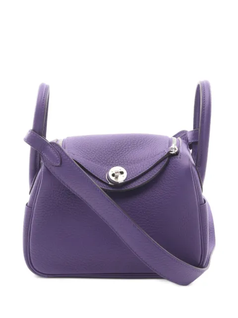 Hermès Pre-Owned mini Lindy Taurillon Clemence tote bag Purple 1080655G