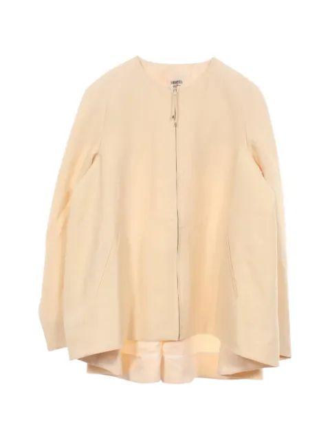 Hermès Pre-Owned 2010s collarless zip-up jacket Neutrals 1067335
