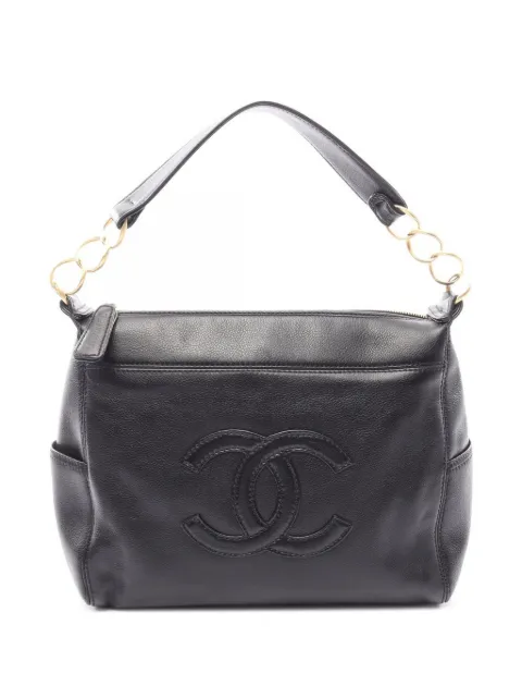 CHANEL Pre-Owned 2003-2004 Coco Mark Caviar skin handbag Black 10813308750384