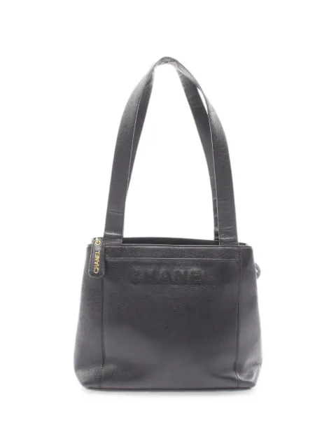 CHANEL Pre-Owned 1996-1997 logo-detail tote bag Black 10807434654420