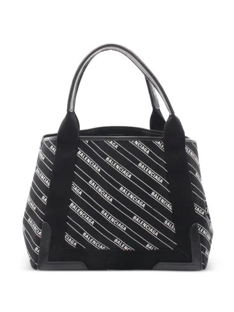 Balenciaga Pre-Owned 2000s Navy Cabas logo-print tote bag Black 1080815