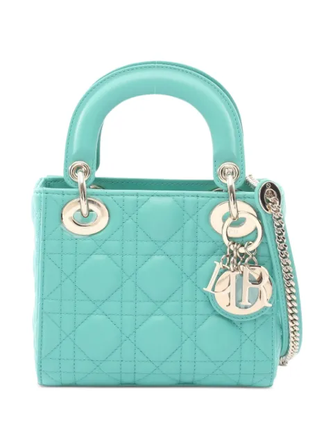 Christian Dior Pre-Owned 2020s mini Cannage Lady Dior shoulder bag Green 1081842