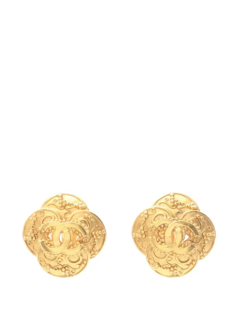 CHANEL Pre-Owned 1986-1988 Coco Mark flower earrings Gold 1073681