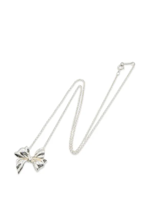 Tiffany & Co Eyewear 2010s ribbon-pendant necklace Silver 1081024
