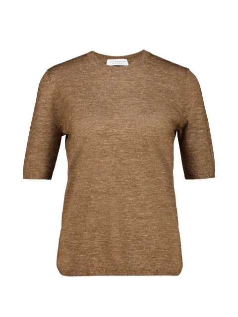 Gabriela Hearst Chryse short-sleeve sweater Brown 4269833A118